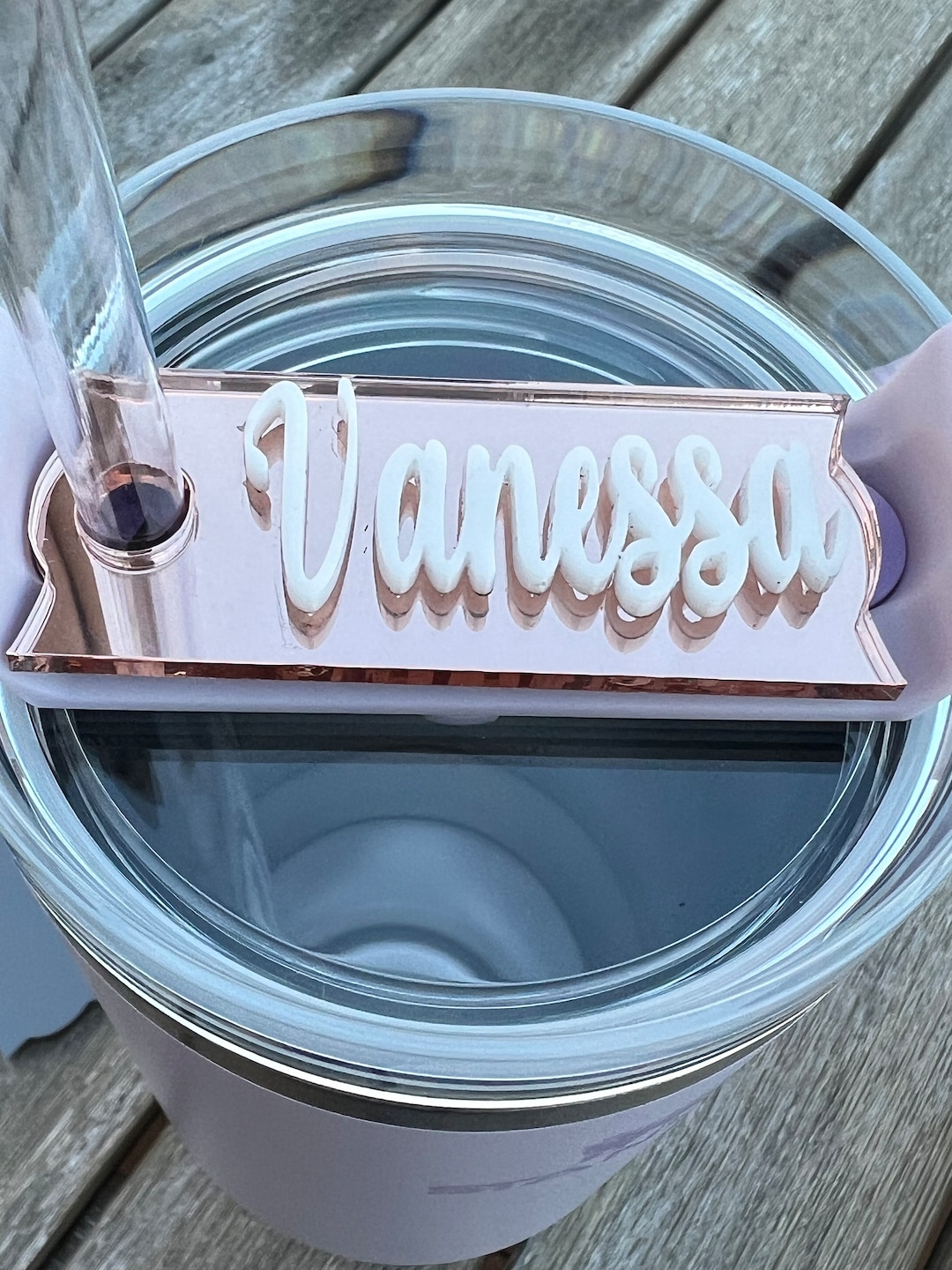 Home & Living :: Kitchen & Dining :: Drinkware :: Drink Accessories ::  Stanley Tumbler Name Plate, FREE SHIPPING, Confetti Glitter Tumbler Name  Tag, Personalized Straw Tag, 30oz 40oz Stanley Cup Tag