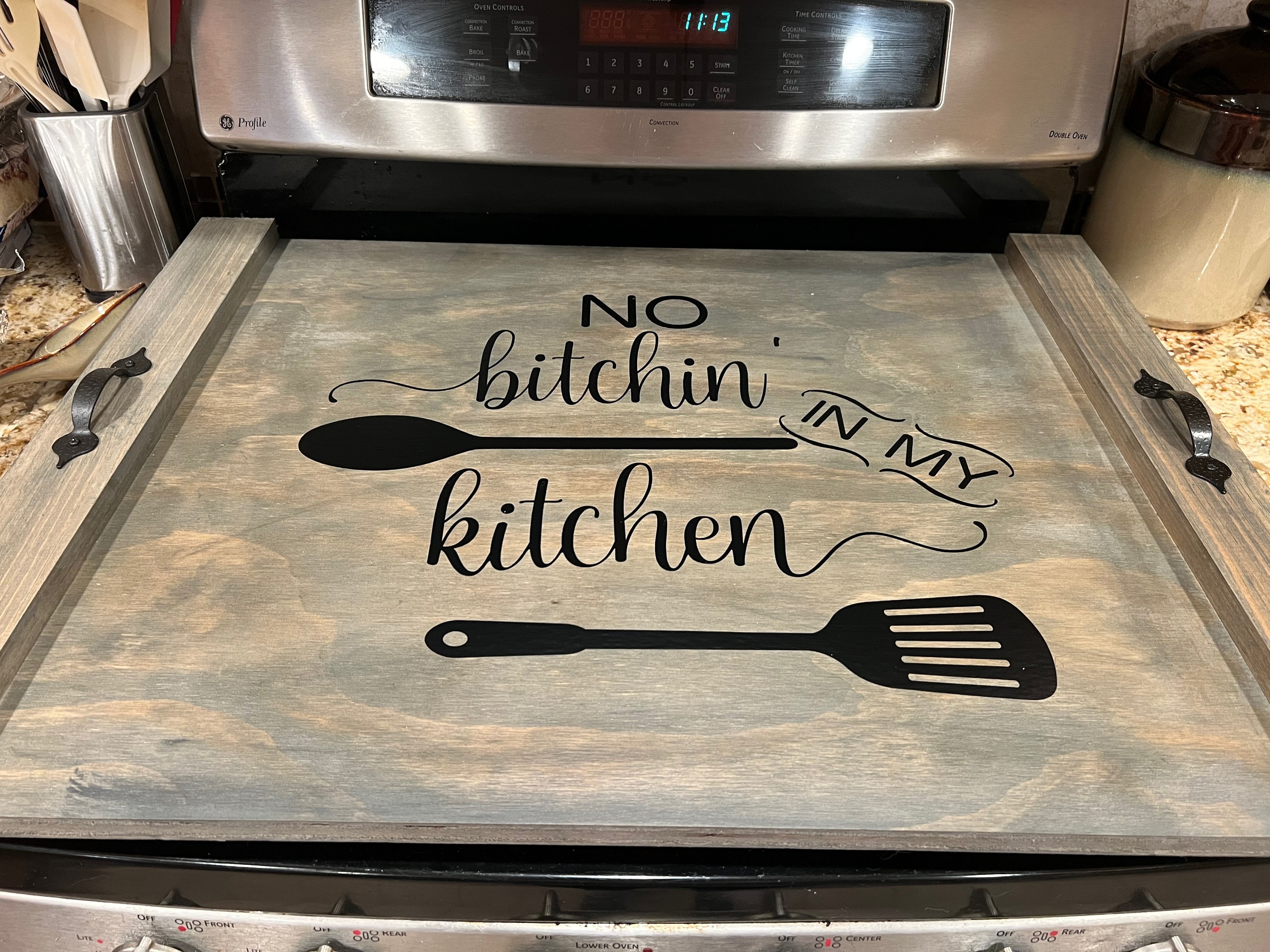 Vintage Linen Stovetop cover - Signs for Design