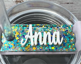 Placa con nombre de la Copa Stanley, vaso Stanley de 40 oz, placa con nombre Stanley, accesorios para la Copa Stanley, regalo para el Día de la Madre de mi hija, etiqueta con nombre para el vaso