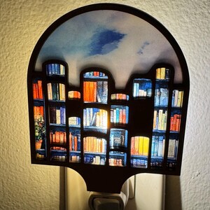 Book Lover Nightlight, Book shelf night light, Library Books Lamp Light, Bookshelf Night Light, Cozy Reading Decor, Read More night light image 2