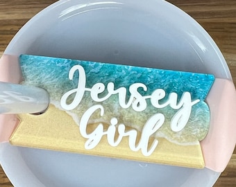 Beach Stanley Topper, Jersey Girl Stanley name plate for her, Stanley cup topper, Stanley cup accessories, Mothers Day gift for mom