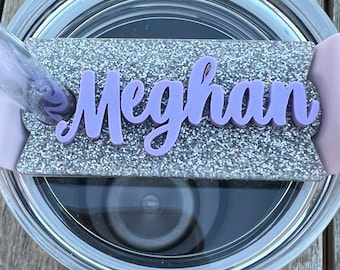 Placa con nombre para vaso Stanley de 30 oz, etiqueta para vaso Stanley de 30 oz, placa con nombre para mamá, accesorios para vaso Stanley, regalo de cumpleaños para hija