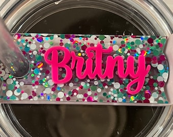 Placa con nombre de taza Stanley de 40 oz, placa con nombre de taza Stanley, accesorios de taza Stanley, regalo de cumpleaños para hija, placa con nombre para mamá, Stanley de 40 oz