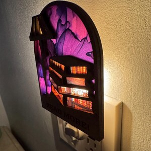 Book Lover Nightlight, Book shelf night light, Library Books Lamp Light, Bookshelf Night Light, Cozy Reading Decor, Read More night light image 8