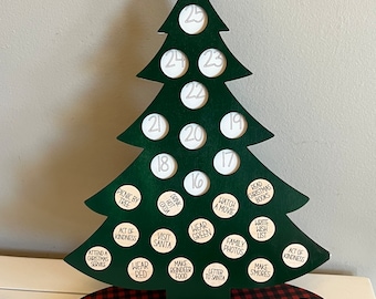 Advent calendar for kids, Christmas tree activities for kids, advent activity calendar, Advent calendar tree, Christmas countdown calendar