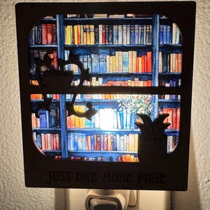 Book Lover Nightlight, Book shelf night light, Library Books Lamp Light, Bookshelf Night Light, Cozy Reading Decor, Read More night light image 12
