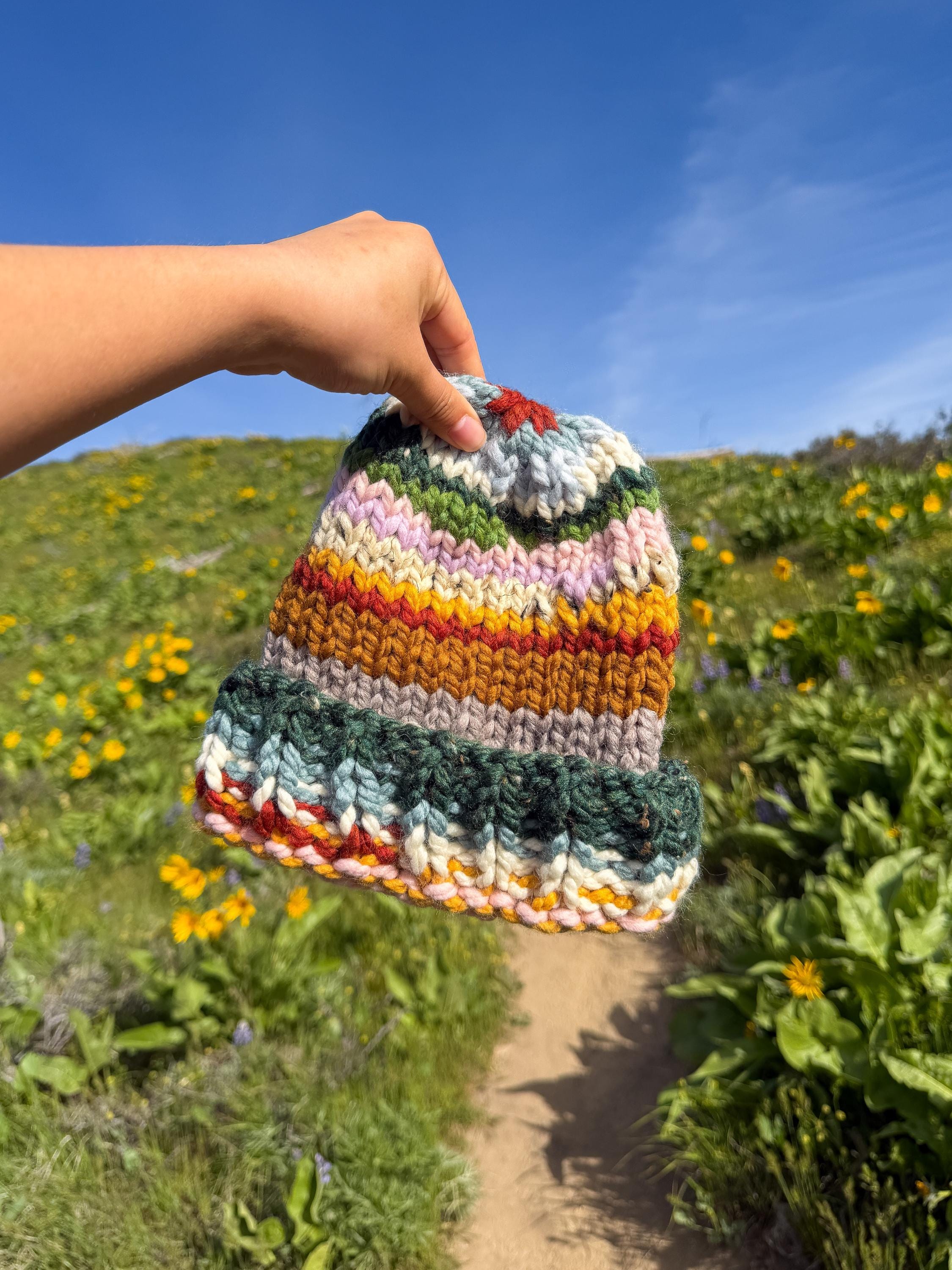 One of A Kind Custom Boho Knit Hat Boho Fable Hat Pattern – Knit Collage main image 3
