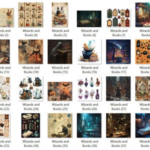 Wizards and Books Junk Journal Digital Kit Printable, Wizard Digital ...