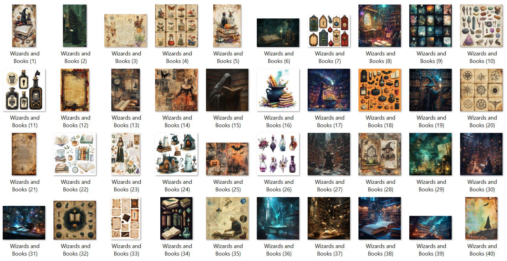 Wizards and Books Junk Journal Digital Kit Printable, Wizard Digital ...