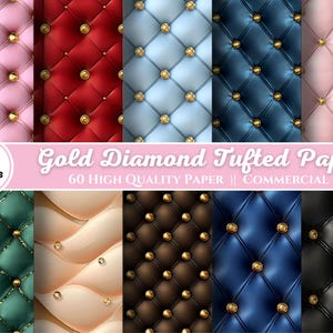 Carta digitale trapuntata con diamanti dorati, sfondi trapuntati di lusso, carta per scrapbooking per tappezzeria, sfondo trapuntato con texture stampabile