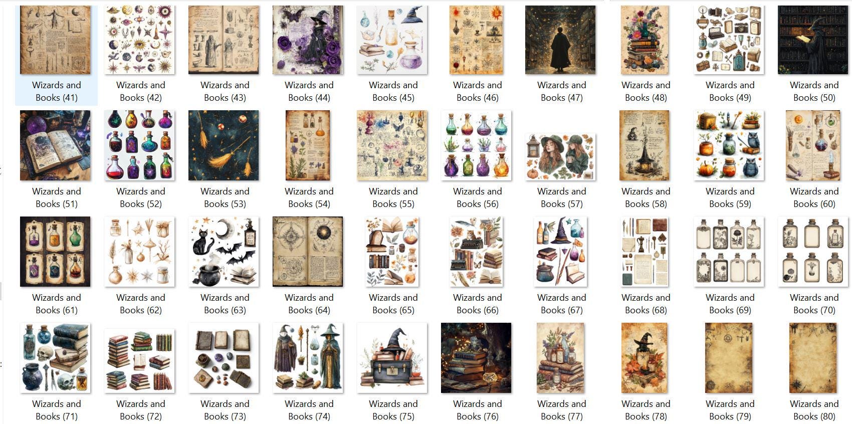 Wizards and Books Junk Journal Digital Kit Printable, Wizard Digital ...
