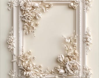Cream Beige Ornate Frames, Digital Paper, Scrapbook, Junk Journal