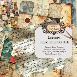 Kit de diario basura con cartas misteriosas, diario imprimible con misterio de asesinato, papel para álbumes de recortes de detectives, collage de crímenes, diario grunge DIY, BuJo