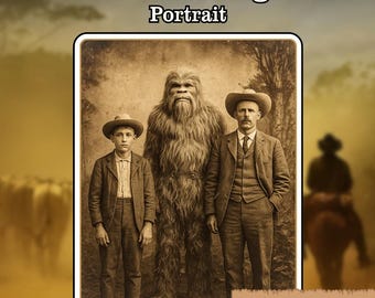 Retrato personalizado de Pie Grande / Retrato personalizado de Sasquatch / Retrato de Pie Grande / Retrato de Sasquatch para amantes de Pie Grande / Regalo para papá