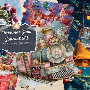 Kerstmis, Junk Journal, Kit, My First, Beginner, December, Traditie, Dagelijks, Kousvuller, Vakantiedagboek, Digitale download, Afdrukbaar