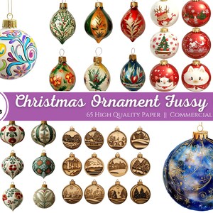 Christmas Ornament Fussy Cuts, Christmas Junk Journal Kit, Junk Journal Printable, Christmas Tags, Ornaments, Christmas Ephemera, Boho Kit
