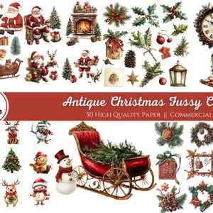 Antique Christmas Fussy Cuts, Junk Journal Kit, Junk Journal Printable, Journal Ephemera, Christmas Journal, Vintage Christmas, Tags, Cards