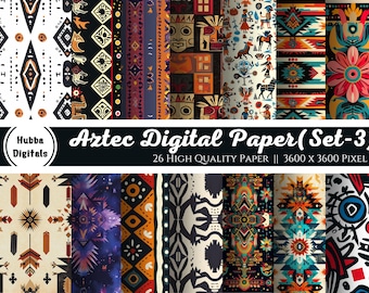 Aztec Patterns | Tribal Designs | Tribal Backgrounds | Digital Paper | 26 High Quality Jpeg Files | Navajo American Native Patterns