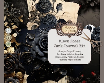 ブラックローズ ヴィンテージ ジャンクジャーナルペーパー（デジタル