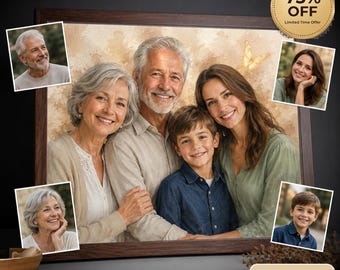 Fusione realistica di foto diverse, ritratto commemorativo personalizzato, aggiunta di una persona cara defunta alla foto, regalo per i genitori, regalo per la mamma