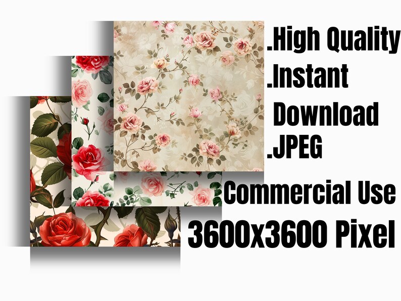 Dusty Rose Digital Paper - Digital Paper Pack - 18 Jpegs - Instant ...