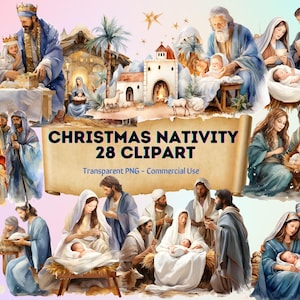 Kerst kerststal clipart, aquarel kerststal clipart, 28 png, kerst Jezus clipart, baby Jezus clipart, digitale downloads