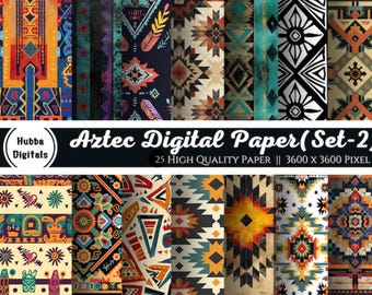Aztec Digital Paper, 25 Aztec Seamless Pattern, Native Americans Digital Paper,Tribal Ethnic Digital Paper,Aztec Printable,Aztec Clipart Jpg
