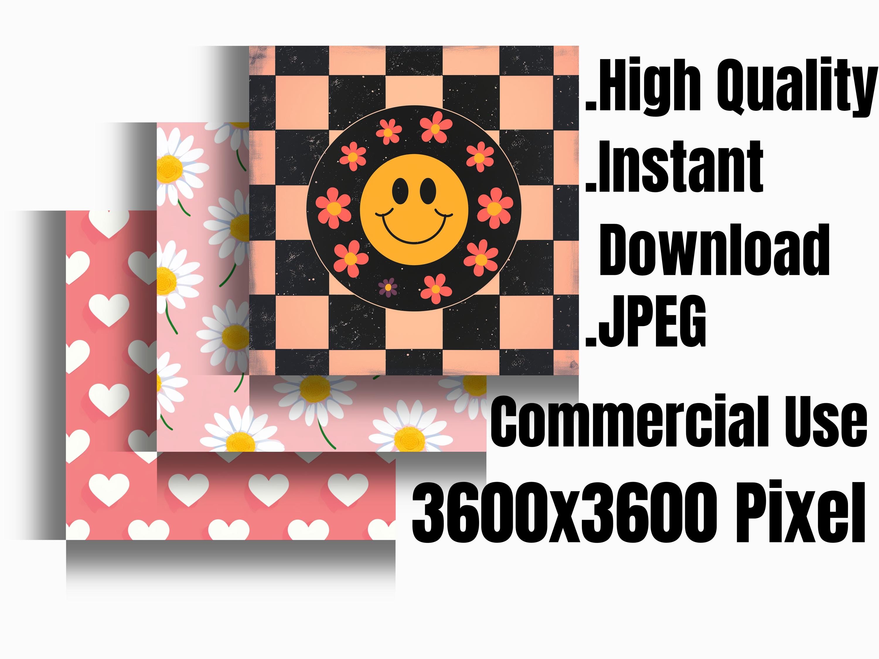GROOVY RETRO, Retro Happy Face Seamless Pattern, 20 Retro Background ...