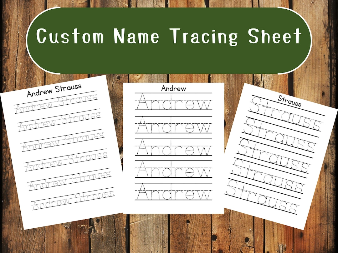 Custom Name Tracing Sheet Handwriting Practice Personalized Name Trace ...