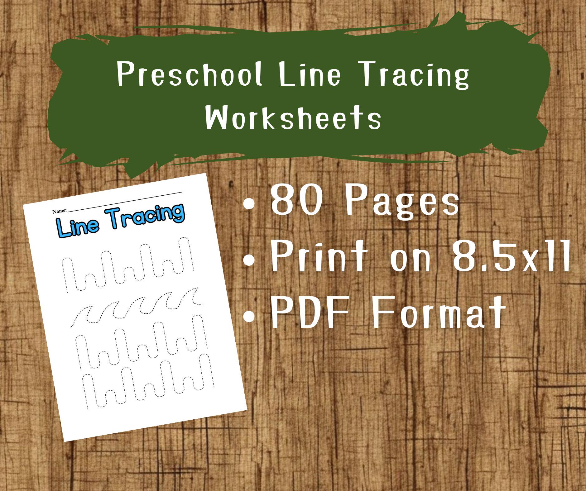 Preschool Line Tracing Worksheets, 80 Lines Trace Pages Printable ...