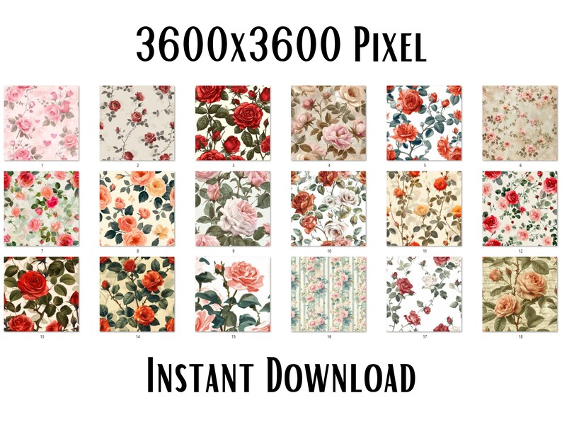 Dusty Rose Digital Paper - Digital Paper Pack - 18 Jpegs - Instant ...
