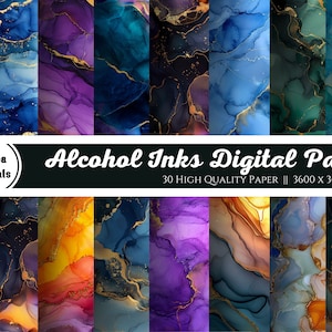 Alcohol Inks Digital Paper 300 Dpi, Abstract Sublimation, 30 Alcohol Ink JPG PNG, Alcohol Ink Background Digital Papers, Seamless Patterns