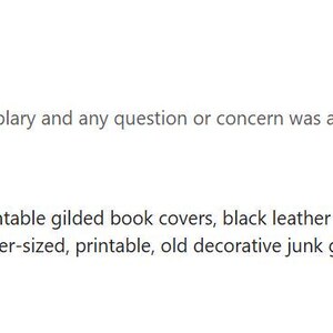 Printable gilded book covers, black leather book covers, 15 vintage book covers, letter-sized, printable, old decorative junk gold, DOWNLOAD