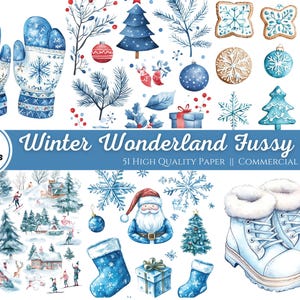Winter Wonderland Fussy Cuts, Christmas Junk Journal Kit, Junk Journal Printable, Christmas Tags, Winter Ephemera, Christmas Ephemera Kit