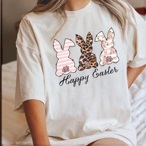 Bunny Shirt, Happy Easter Shirt, Colorful Rabbit Shirt, Easter Day T-Shirt, Funny Easter Shirt, Easter Rabbit Tee