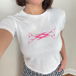Subtle Lesbian Baby Tee Pride Baby Tee Scissor Shirt Y2K Baby Tee Gay Clothing Clowncore Baby Tee lgbt Queer Shirt Bisexual Baby Tee
