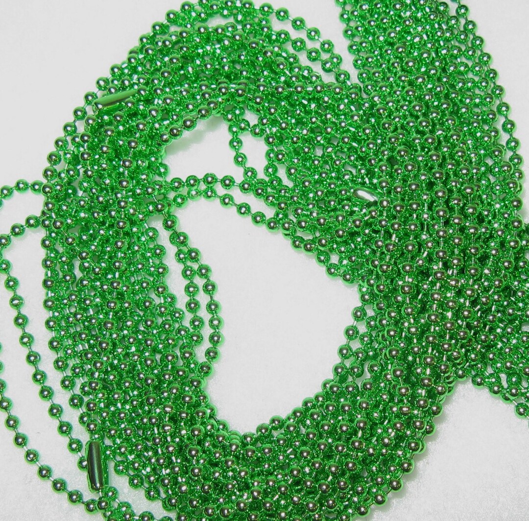 Bead & Ball Chain PARROT GREEN 18 Inch Etsy