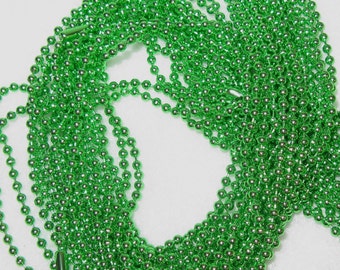 Bead & Ball chain  PARROT GREEN  18 inch