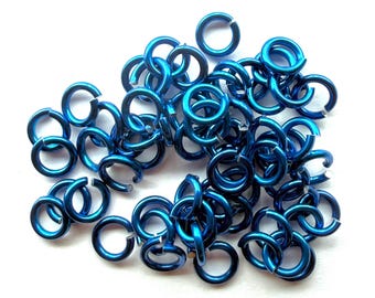 Navy Anodized Jump Rings 18 Ga 6mm OD