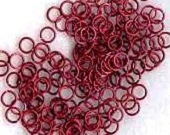 6mm RED Anodized Aluminum Jump Rings