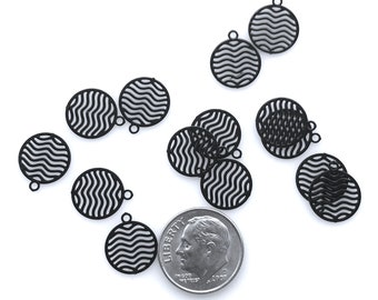 Flat ZigZag Dangle Black