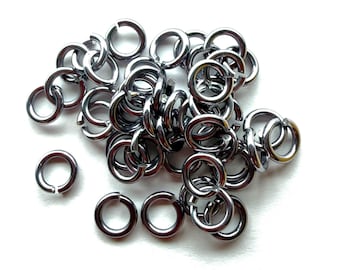Gun Metal Anodized Jump Rings 18 Ga 6mm OD