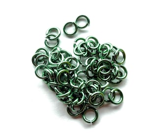 Green Anodized Jump Rings 18 Ga 6mm OD