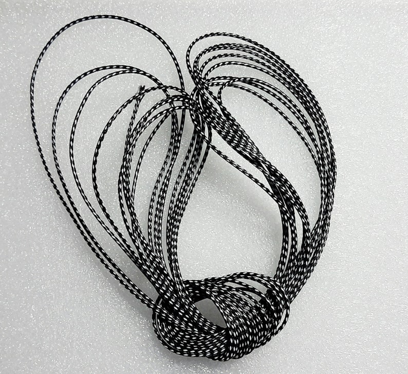 Black and White Polyester Cord 1mm image 1