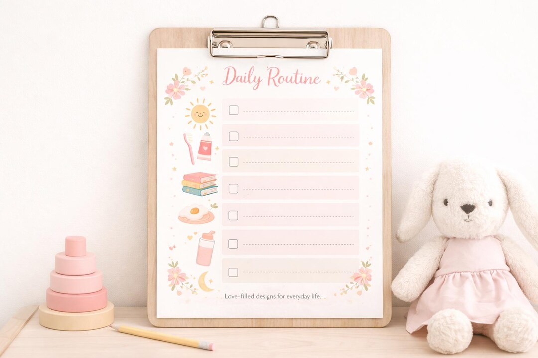 Kids Daily Routine Chart | Printable Checklist (instant Download ...