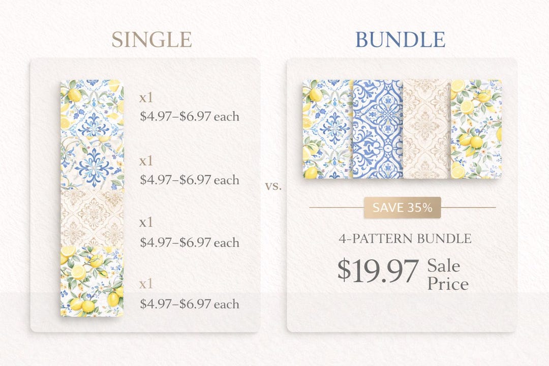 Italian Summer Collection Bundle – Mediterranean Seamless Patterns ...