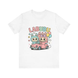 Labubu Car Lover Tee - Cute Cartoon Graphic