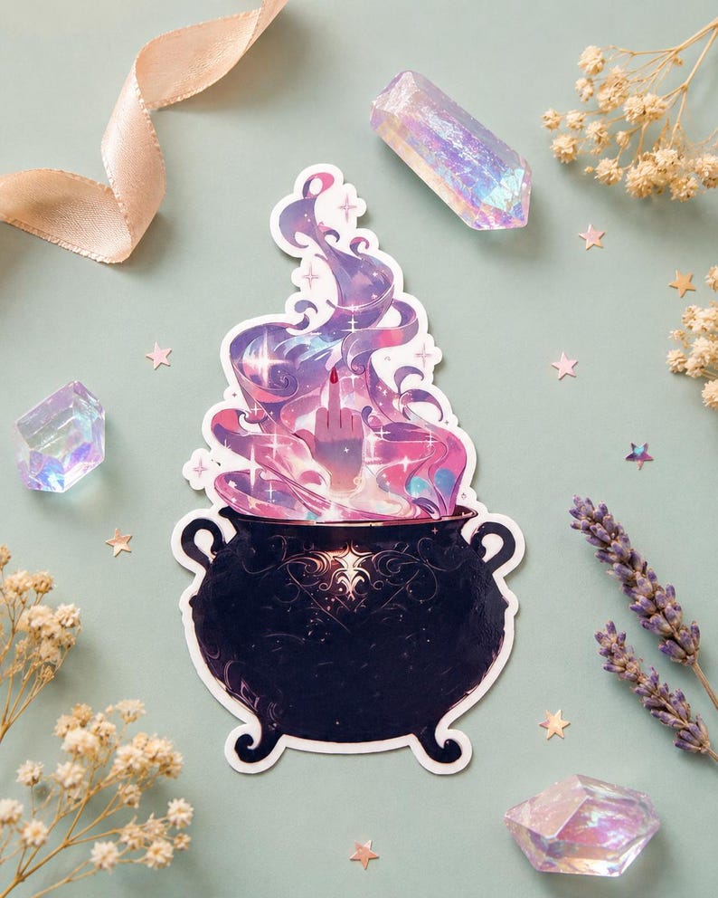 Nesta Archeron Cauldron Sticker — ACOTAR Vinyl Bookish Sticker, Waterproof Die-Cut image 8