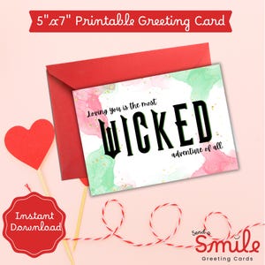 Wicked Themed Love Card / Wicked Valentinstag Karte / Wicked Gift / Freundin Karte / Karte für Frau / Printable Karte