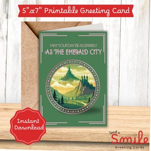Tarjeta con temática malvada / El mago de Oz / Ciudad Esmeralda / Tarjeta para cumpleaños / Tarjeta para Navidad / Tarjeta para un día especial